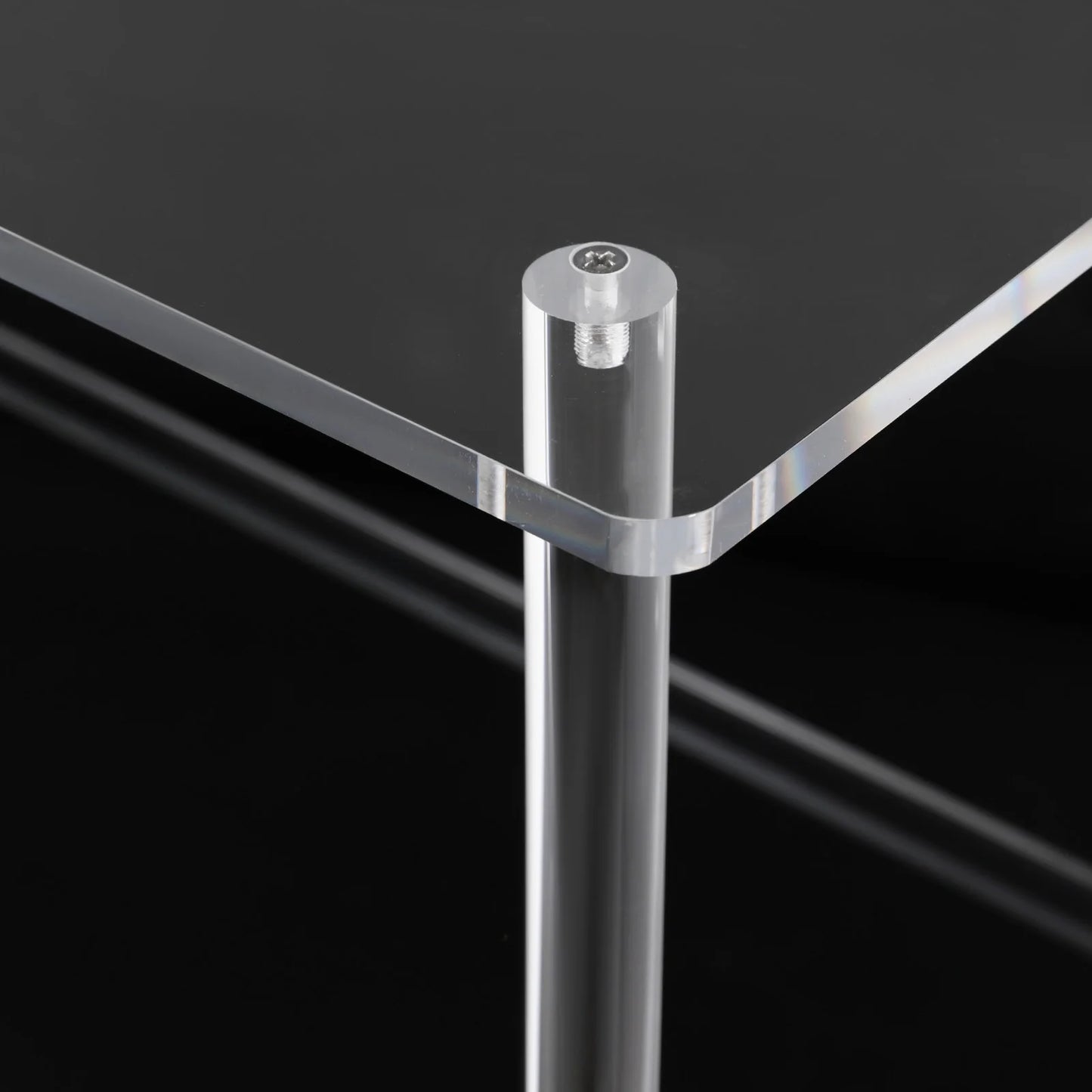 2-Tier Clear Acrylic Computer Desk Home Office Study Table Stylish Design