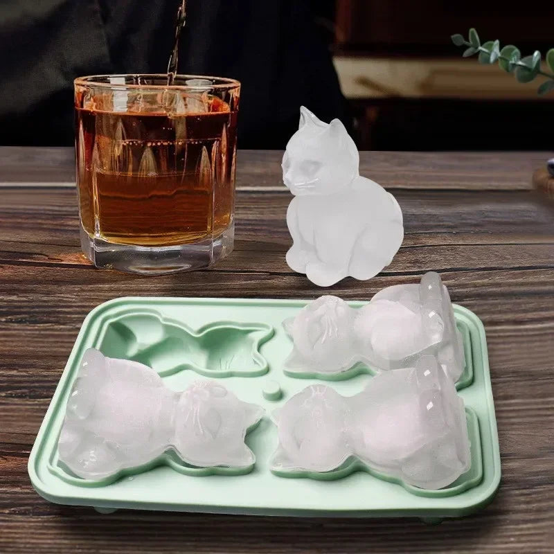 Silicone Cat Ice Cube Mold Fun Animal Ice Balls for Home Use