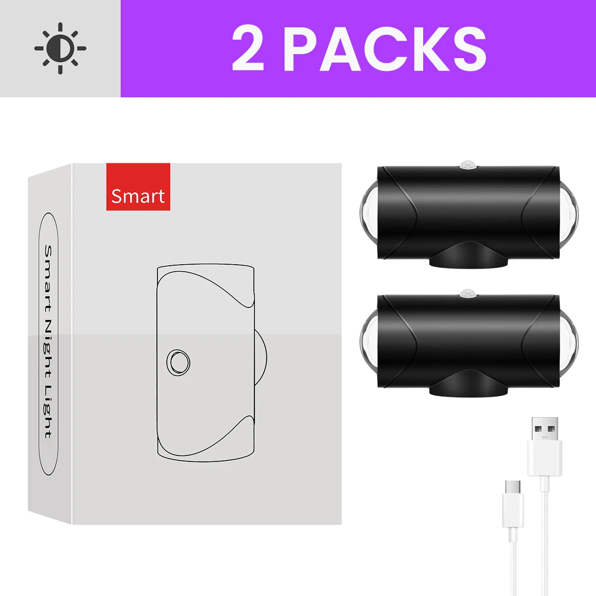 LED Motion Sensor Wall Sconce Night Light USB Rechargeable 8 Colors