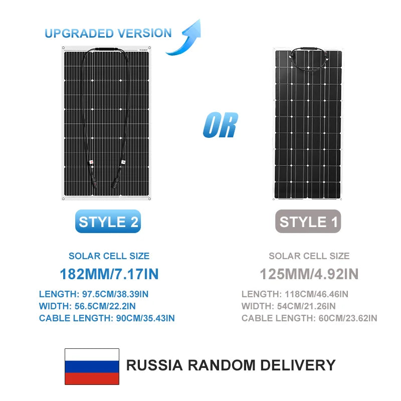 DOKIO 200W Flexible Solar Panels 2PCS Monocrystalline Waterproof Camping RV