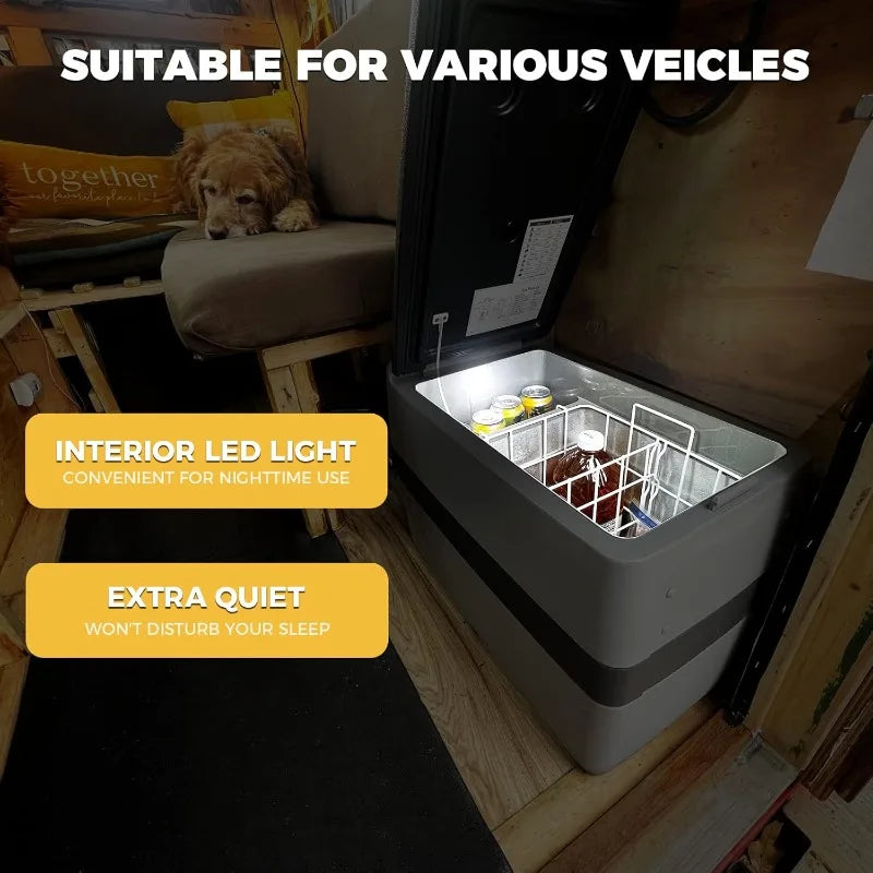 Ljustra 12V Refrigerator 53 Quart Electric Cooler Portable Car Freezer