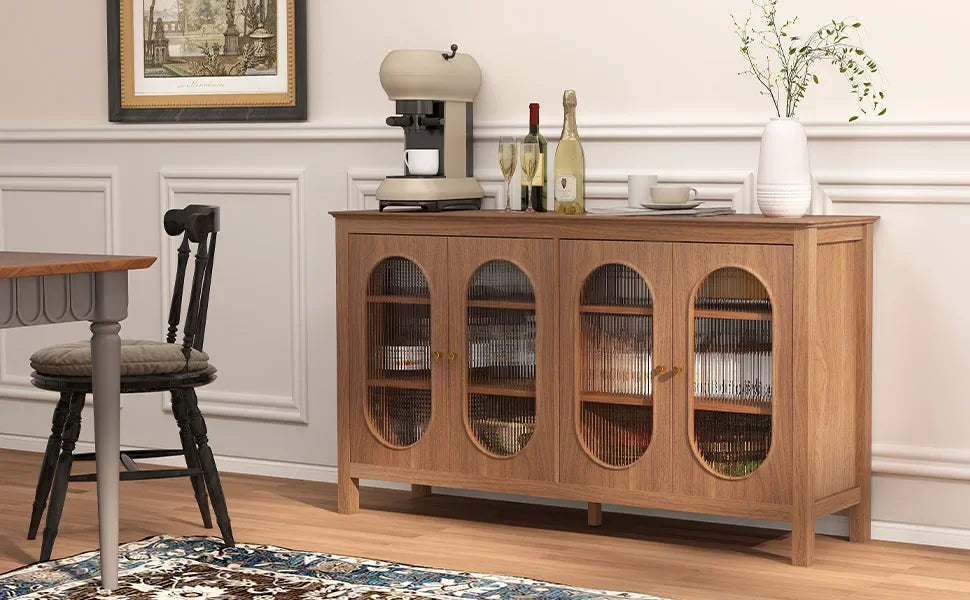 Ljustra Sideboard with Acrylic Doors Coffee Bar Cabinet for Living Room