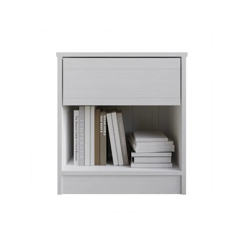 Versatile Wood Side Table Minimalist Nightstand with Drawer for Living Room
