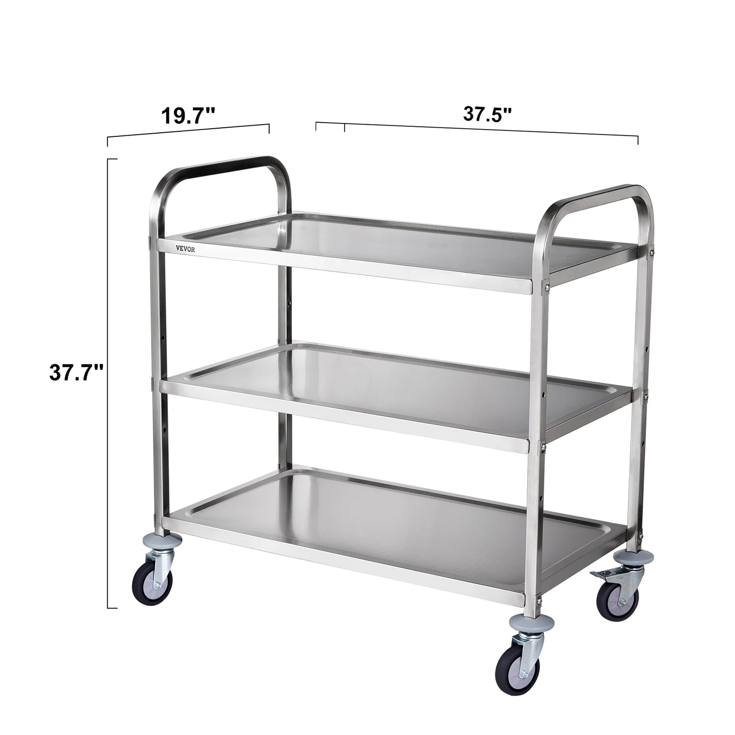 Ljustra 3 Tier Rolling Utility Cart Mobile Shelving Unit Organizer Trolley