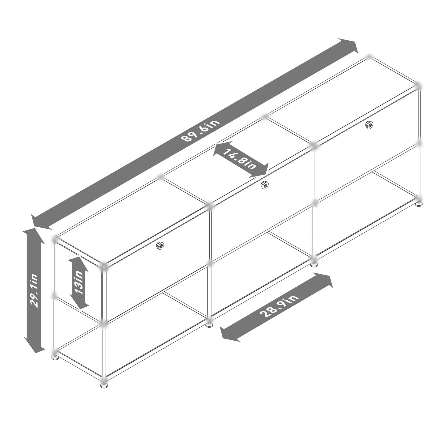 Modular Stainless Steel TV Cabinet Storage Shelf Living Room Furniture