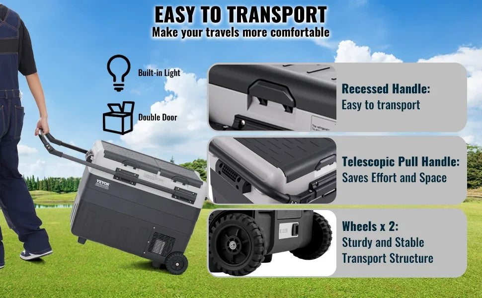 Portable Car Refrigerator Dual Zone Freezer 12V Compressor Cooler