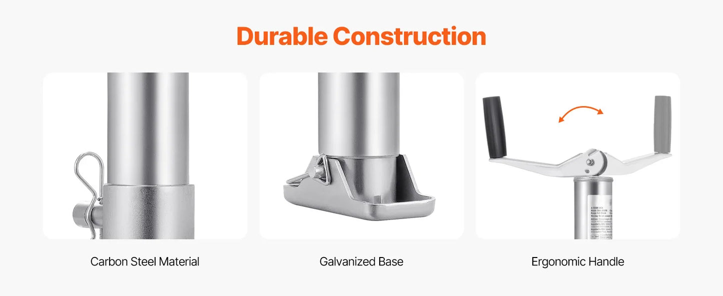 Ljustra Heavy-Duty A-Frame Trailer Jack 2000 lbs 14.2" Vertical Lift