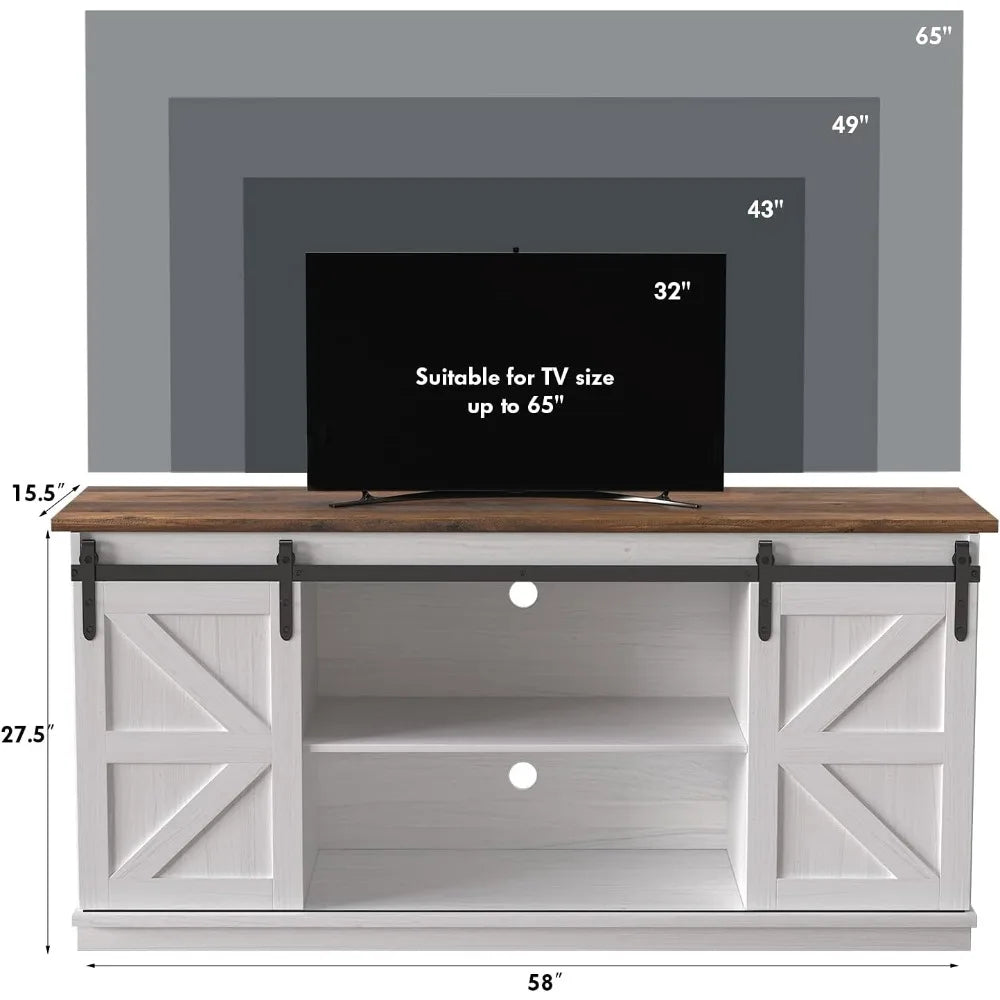TV Stand for 65 Inch TV Mid-Century Modern Entertainment Center Storage
