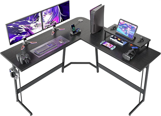 L Shaped Gaming Desk 47 Inch Computer Desk with Monitor Stand PC Gaming Desk