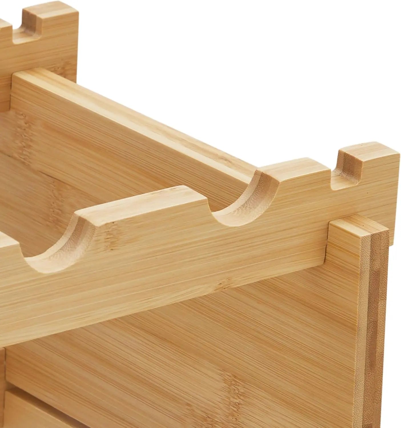 Bamboo Stackable Wine Rack Modular Freestanding Storage Shelf