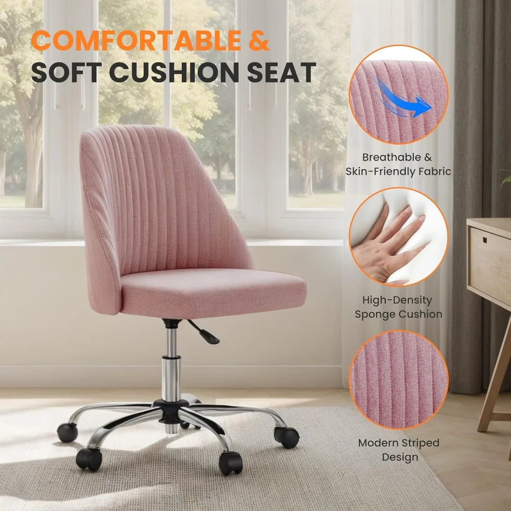 Ljustra Simple Deluxe Armless Office Desk Chair Modern Swivel Chair