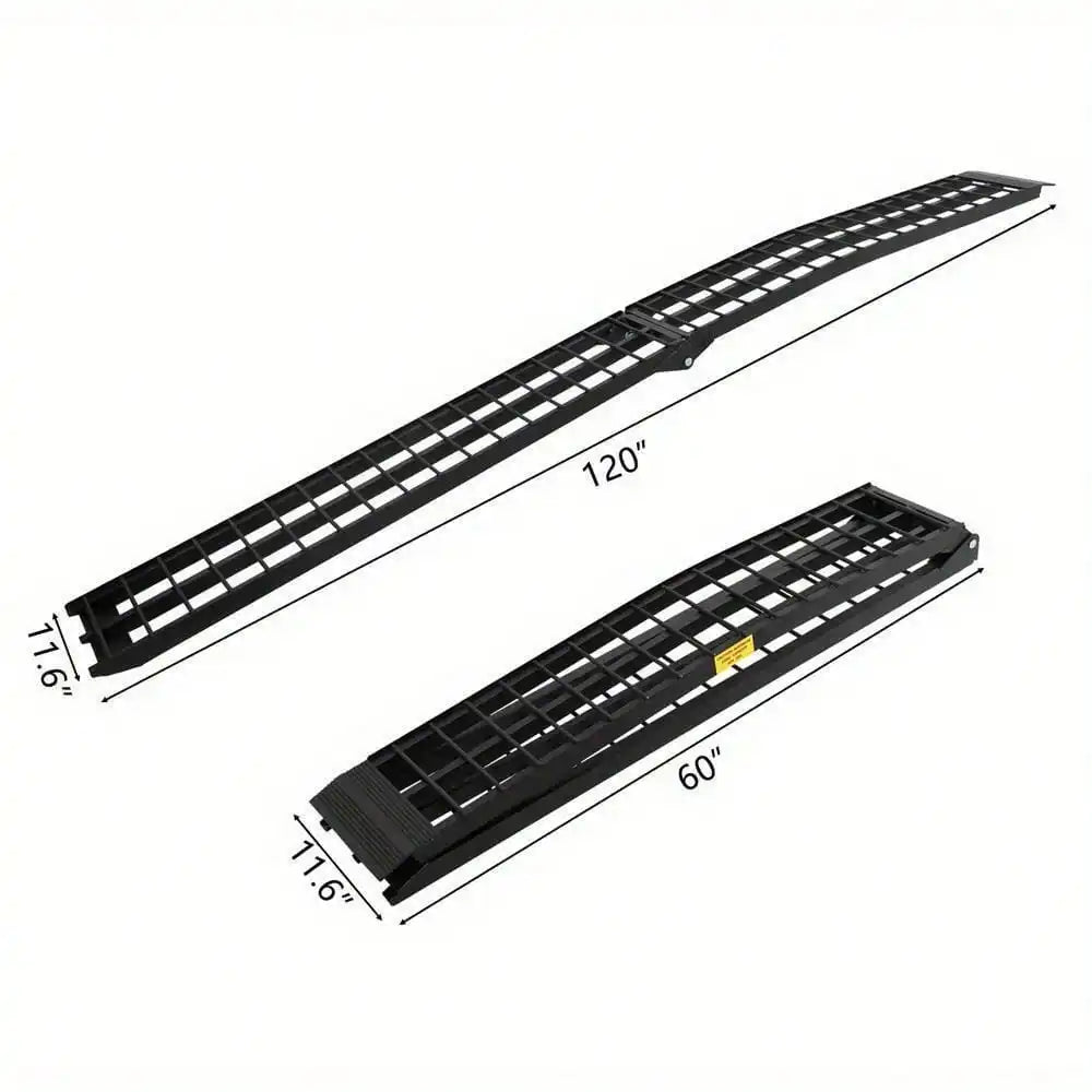 Pair of 10ft Lightweight Folding Aluminum Arch ATV Ramps 1200 lbs Capacity