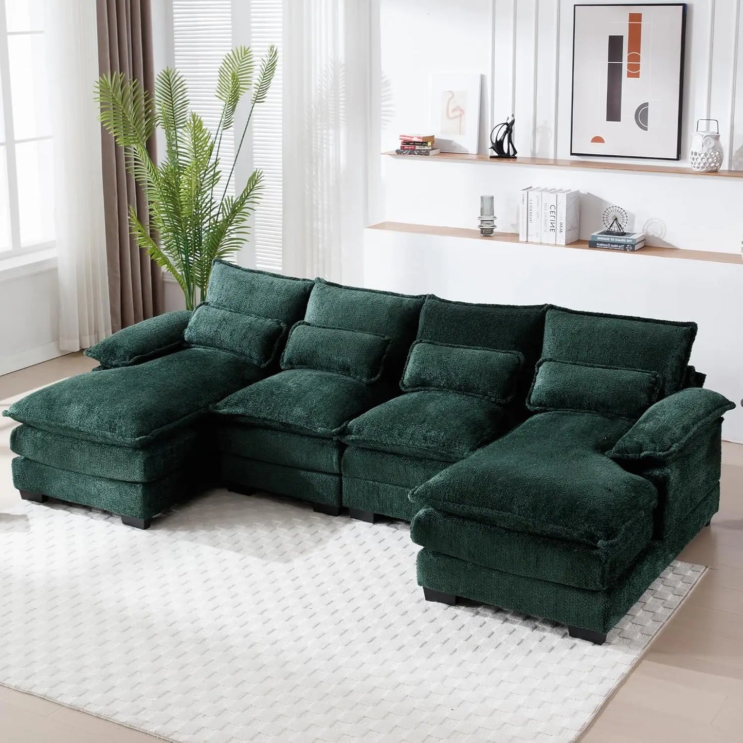 Ljustra U Shaped Cloud Couch 110 Inch Modular Sofa for Living Room