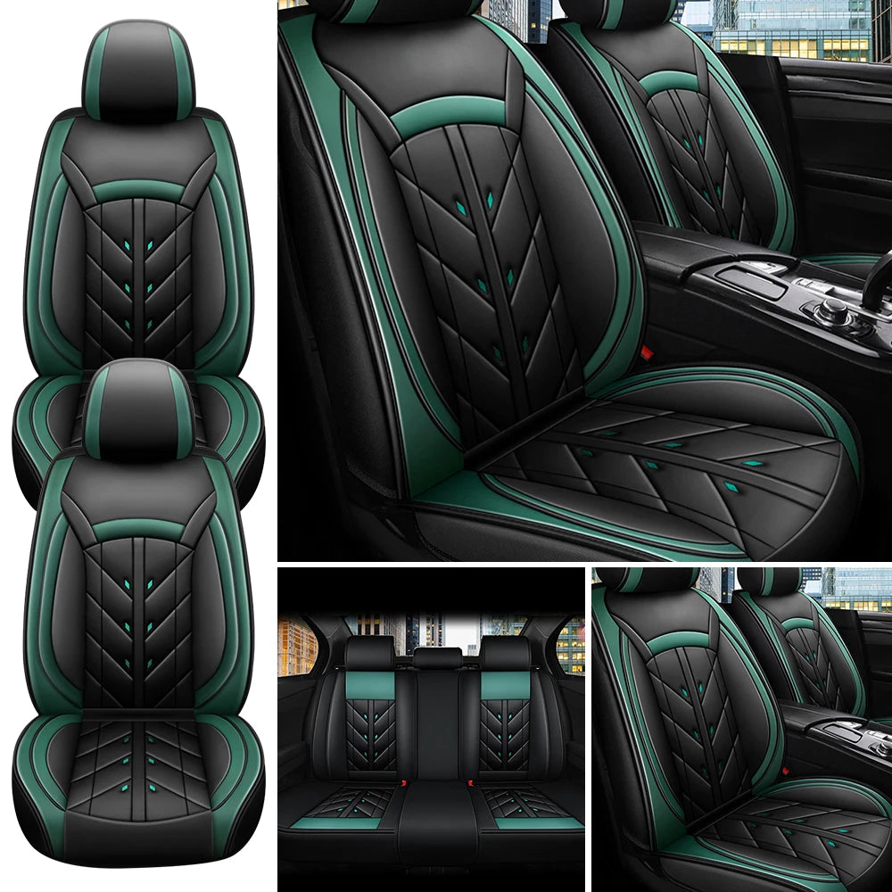 5-Seater Universal Car Seat Cover Waterproof PU Leather Full Set