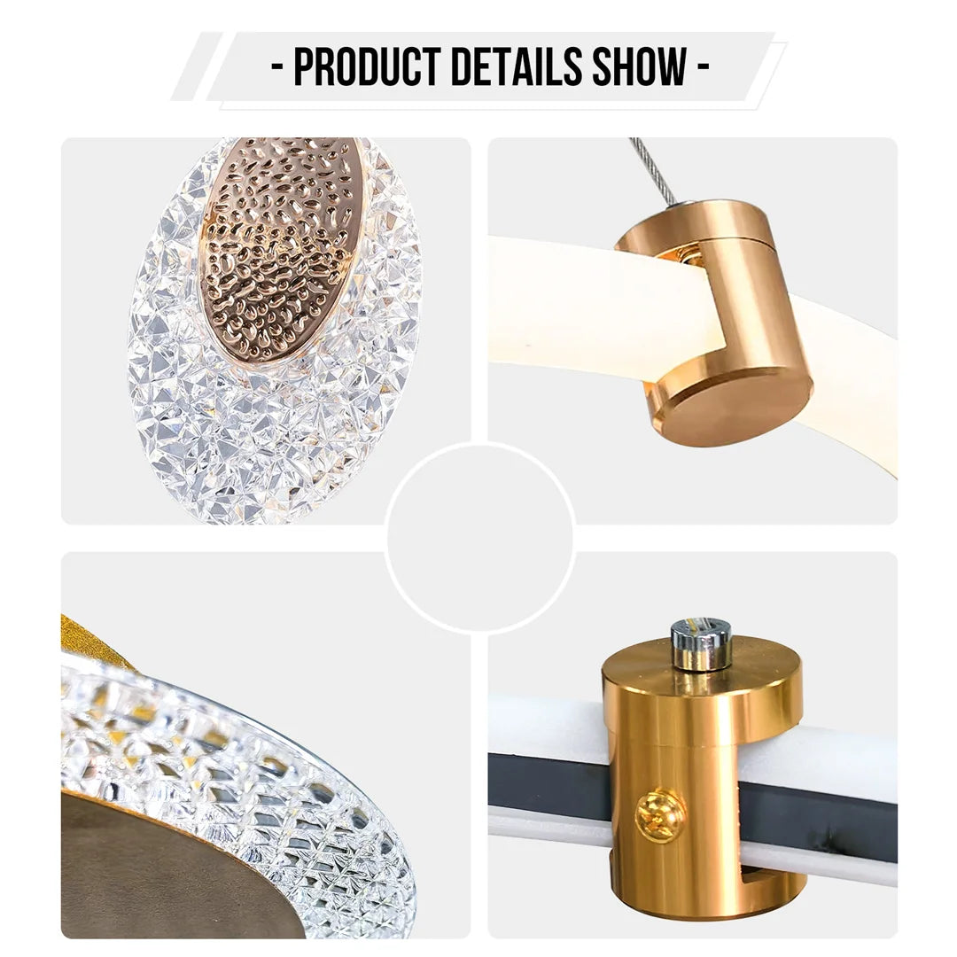 Ljustra Modern LED Ceiling Chandelier Water-Drop Pendant Lamp Fixture