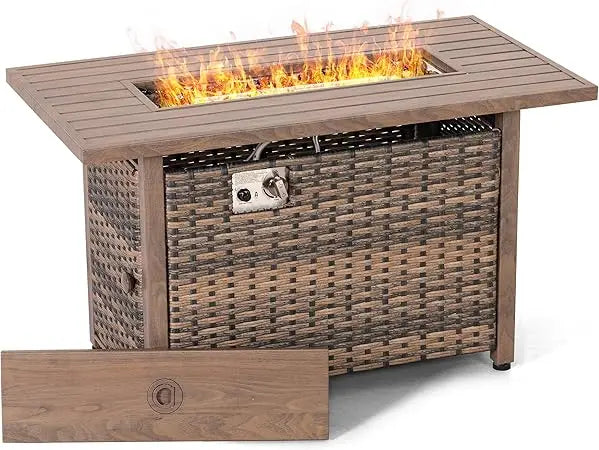 Nuu Garden 43” Propane Fire Pit Table 50000 BTU Outdoor Smokeless