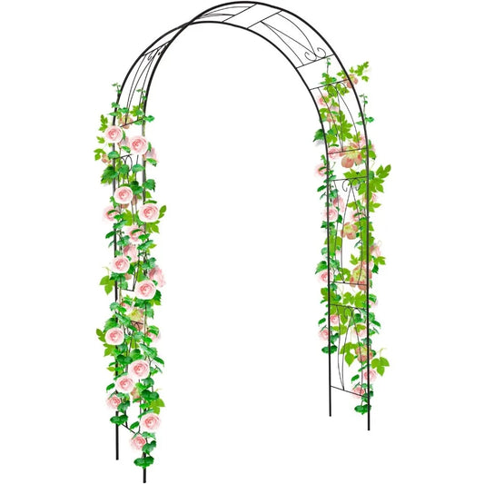 Garden Arch Steel Arbor Trellis for Climbing Vines Elegant Pergola