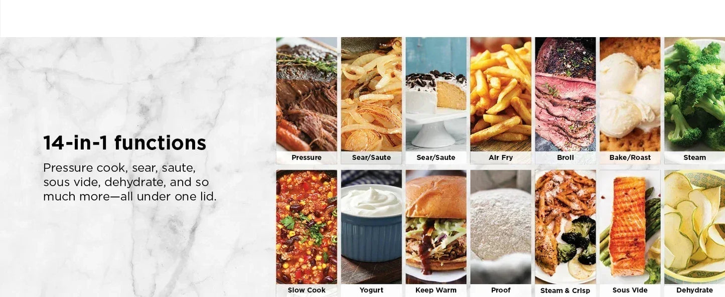 Ninja Foodi 14-in-1 XL 8 Quart Pressure Cooker Steam Fryer SmartLid Thermometer