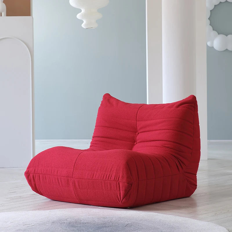 Teddy Fabric Bean Bag Floor Sofa Chair – Comfy Lounge Accent Seat, Foam-Filled, No Assembly