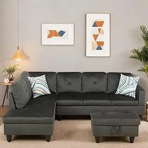 Ljustra Modular Sectional Sofa 4 Seat Convertible Couch Living Room