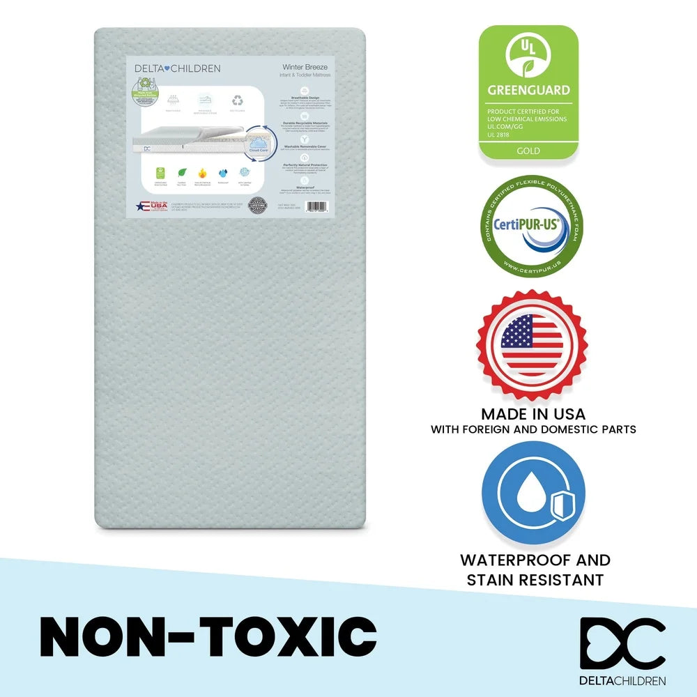 Ljustra Breathable Baby Crib Mattress Cloud Core Waterproof Dual Sided