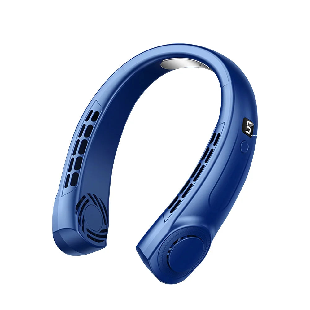 Mute USB Bladeless Neck Fan 5 Speeds Rechargeable Portable Cooling Fan