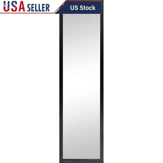 Full-Length Rectangular Black Wall Mirror 13.5 x 49.5 Inch Stylish Decor
