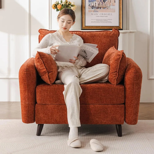 Accent Chair with Storage Comfy Upholstered Mid-Century Armchair