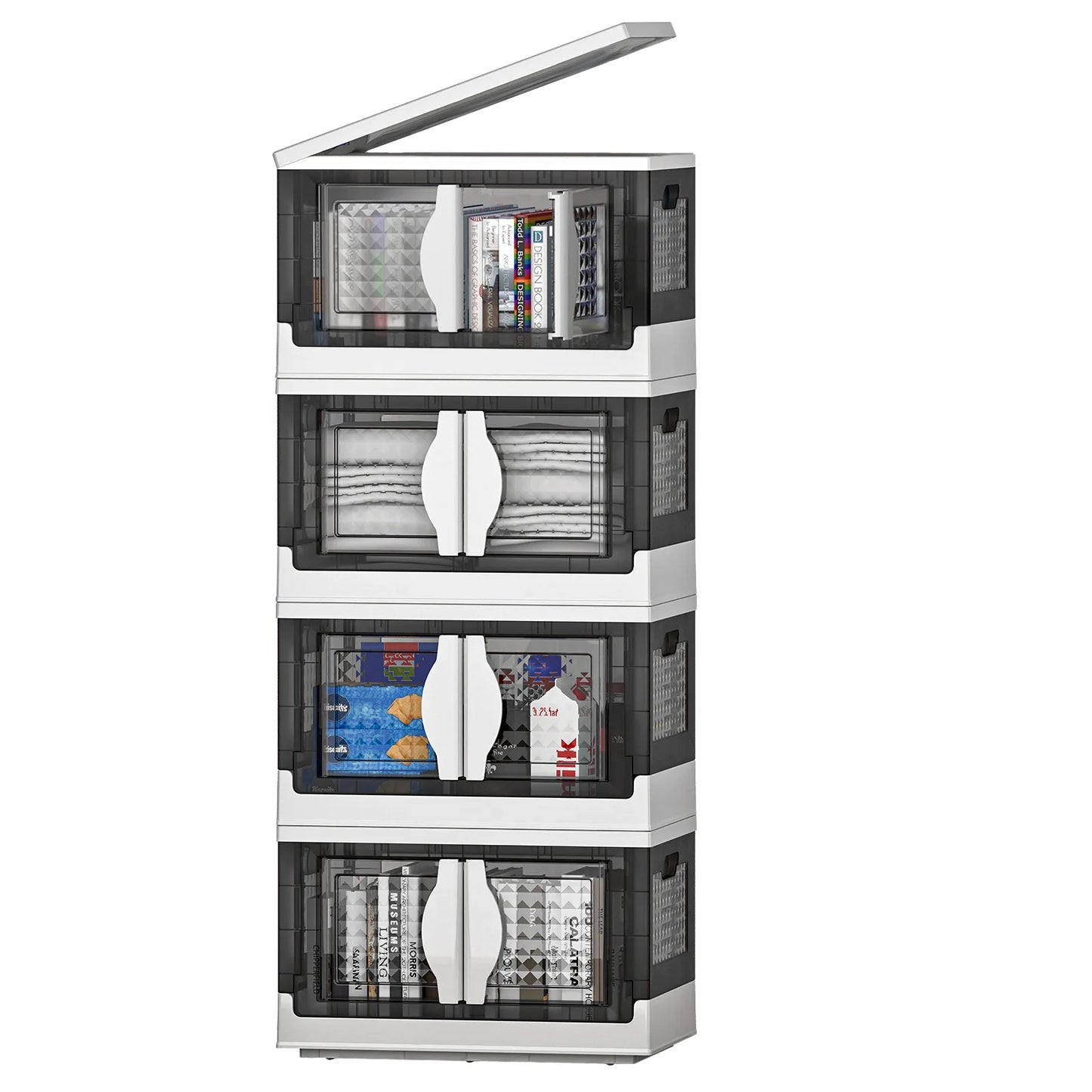 Stackable Wheeled Storage Bins Organizer for Clothing Shoes Home Office