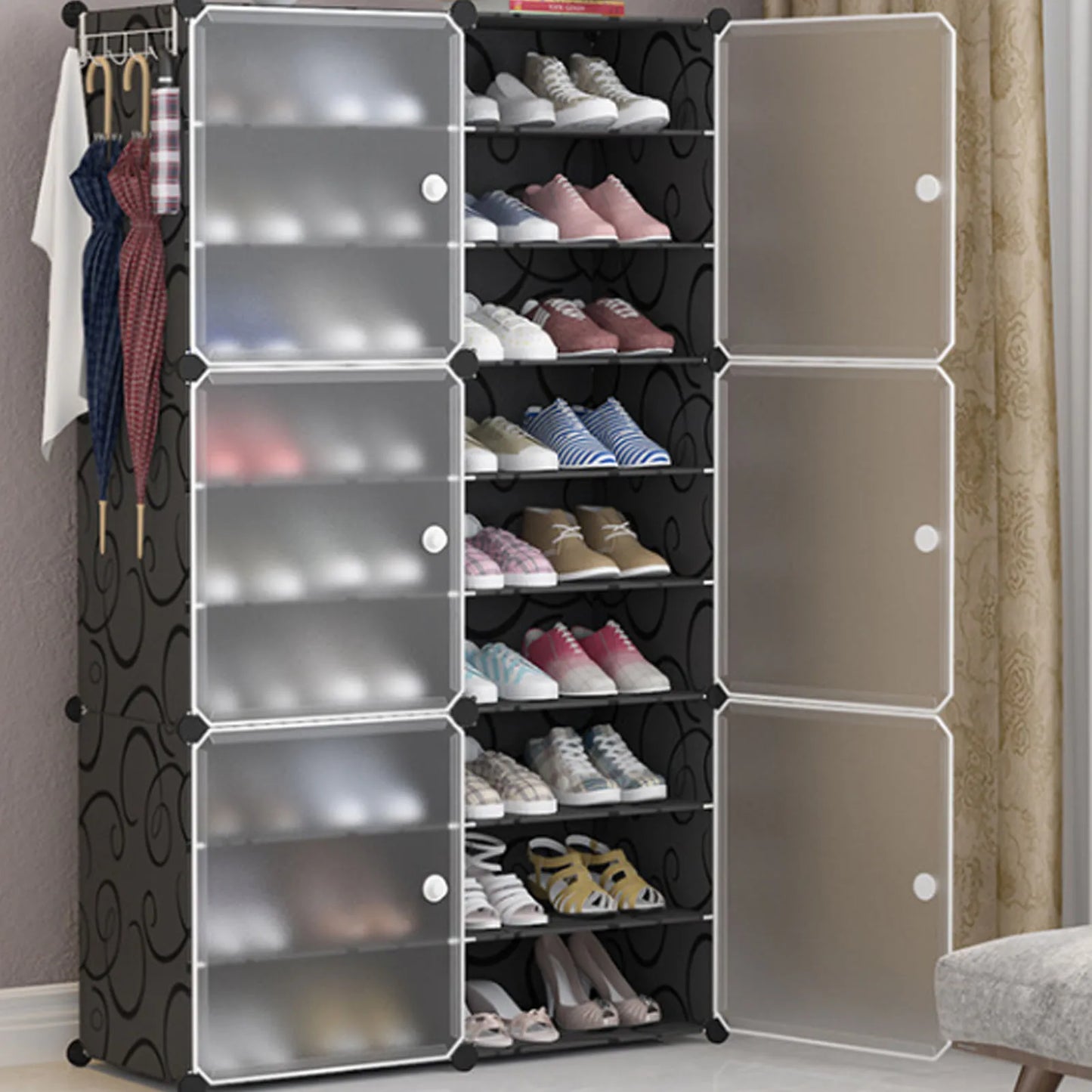 Ljustra Tall Vertical Shoe Rack Organizer Large Capacity Multi Layer