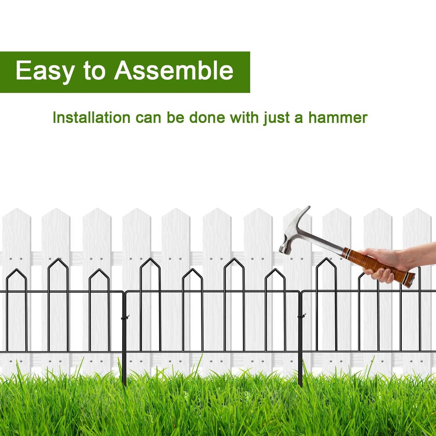 Garden Decorative Metal Wire Fencing Border 13in x 10ft for Flowers