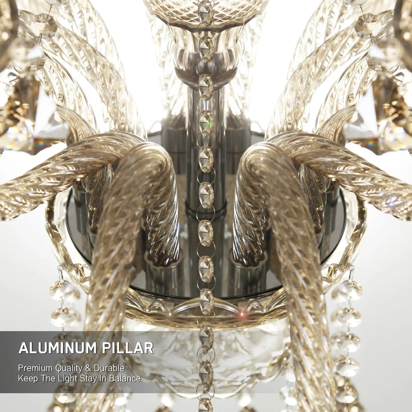 15 Arms Crystal Chandelier Pendant Light Modern K9 for Living Room