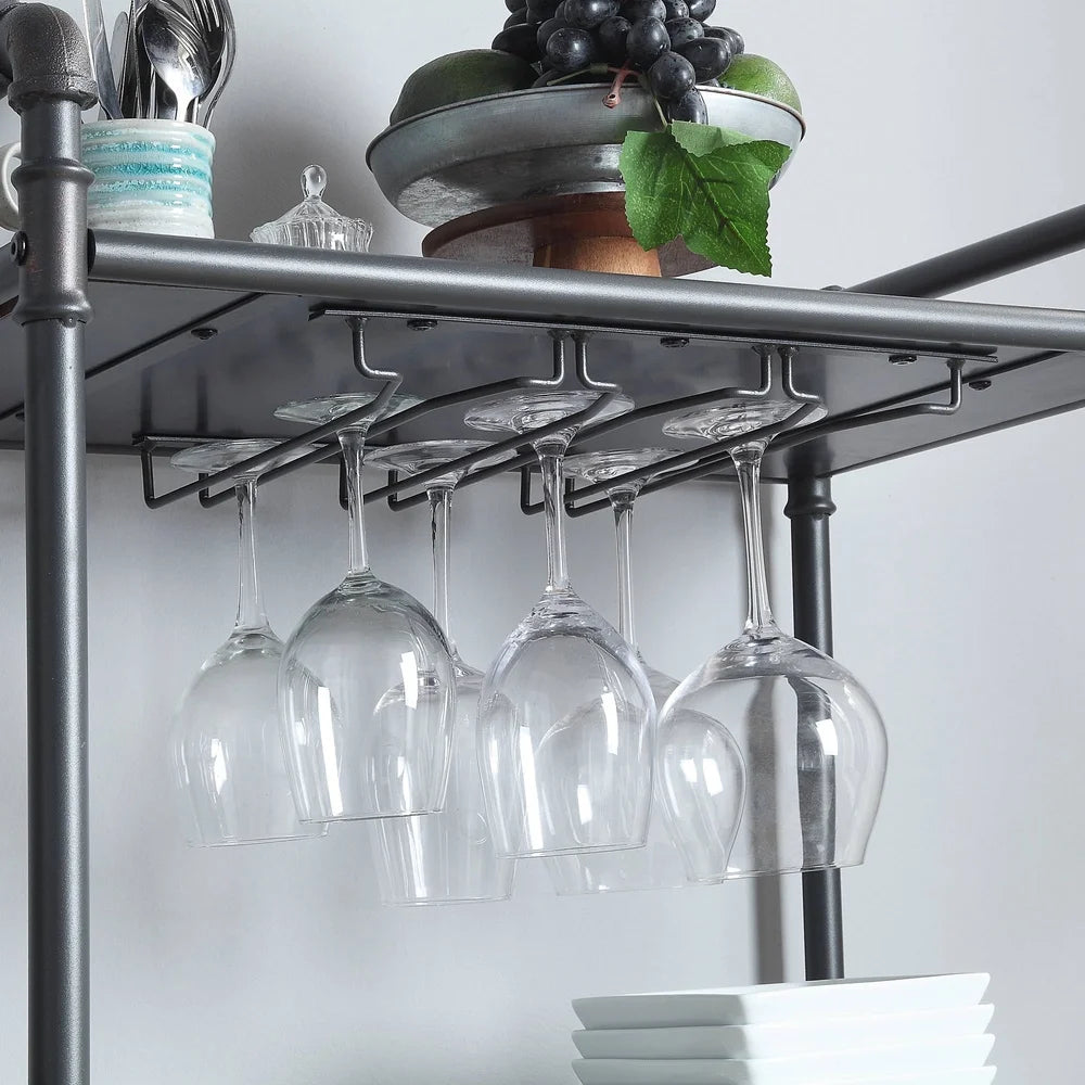Industrial Wine Rack with Three-Tier Shelves and Metal Frame Holds 18 Bottles