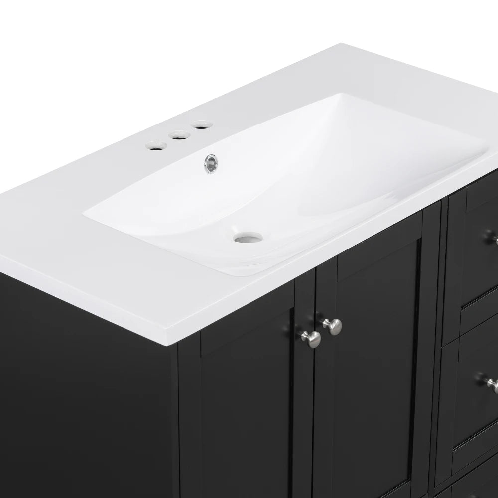 36 Inch Modern Bathroom Vanity with USB Charging and Ample Storage