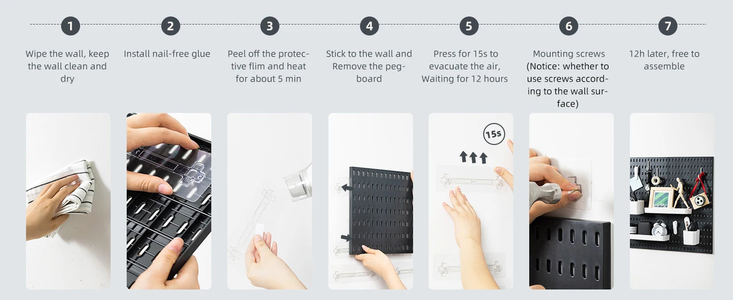 Deli 4pcs 22x22 Wall Organizer Kit with 17 Accessories for Storage