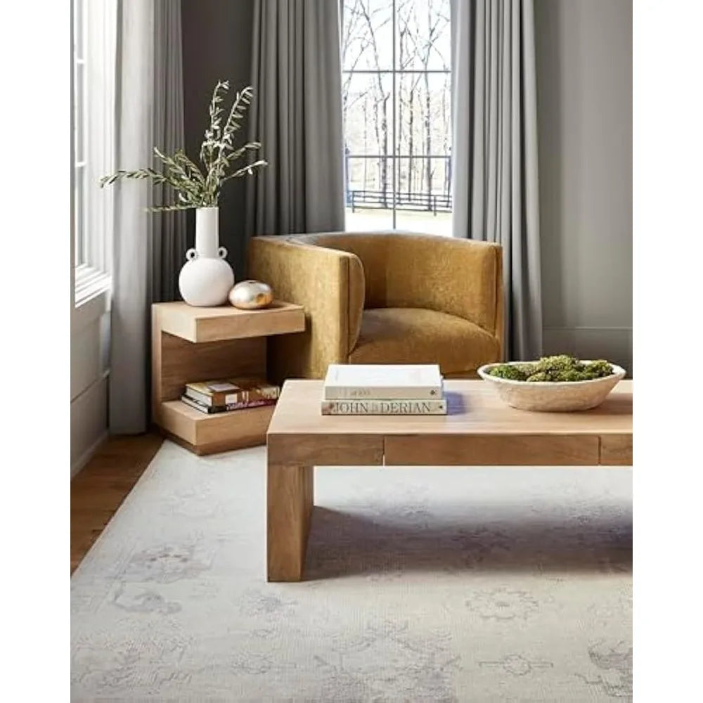 Ljustra Coffee Table with Storage Modern Minimalist Wooden Rectangle