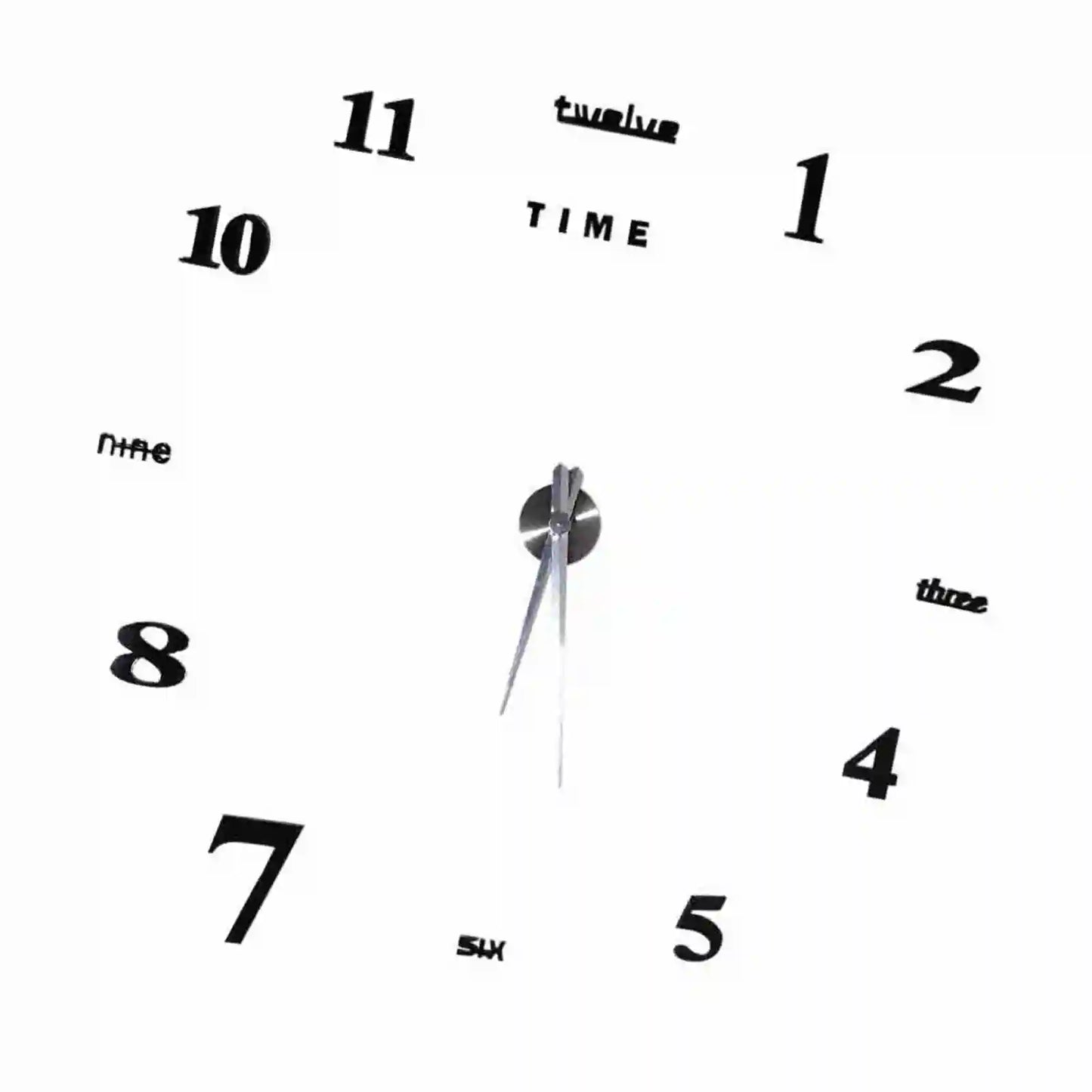 Modern DIY Large Wall Clock Kit 3D Mirror Surface Home Office Decor