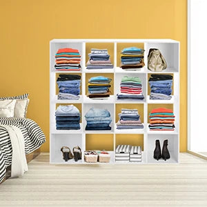 Ljustra 16 Cube Organizer Toy Storage Shelf Bookcase for Home and Office