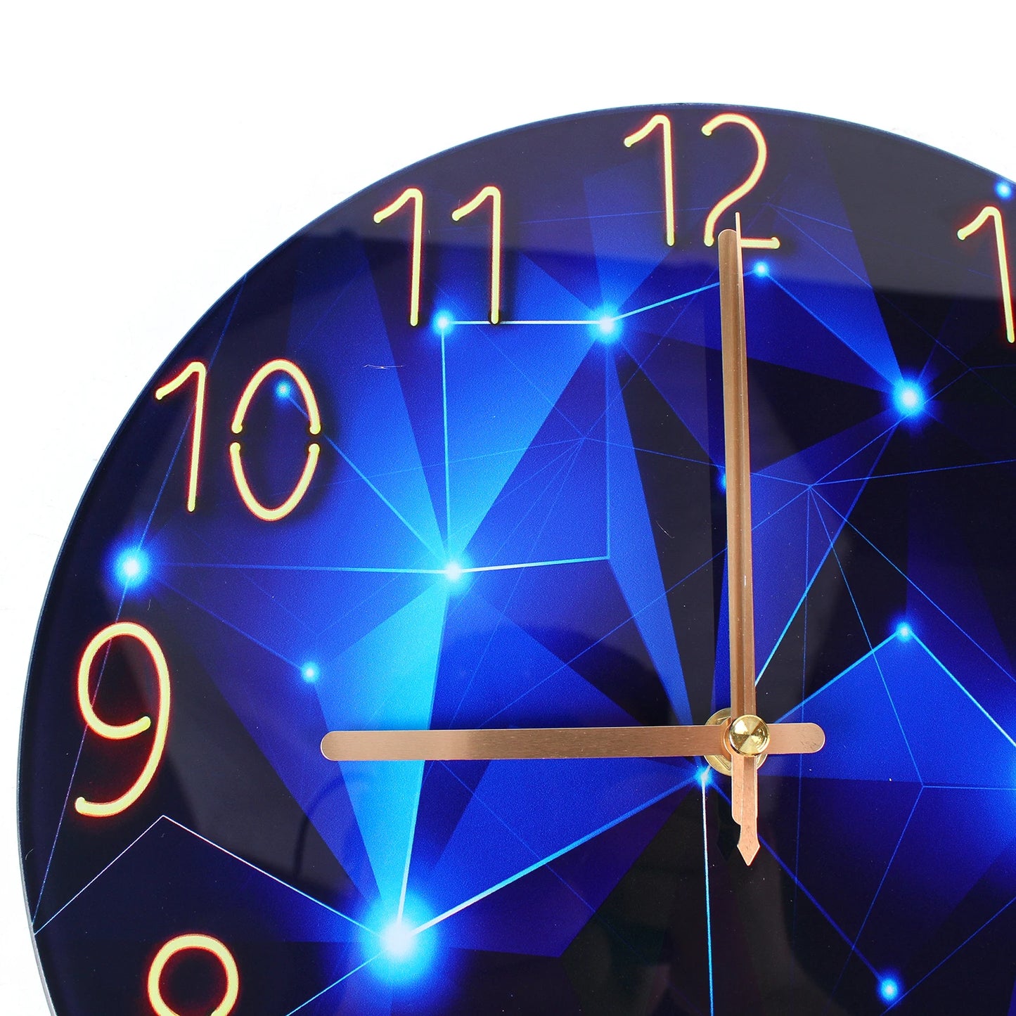 Ultra-Thin Round Tempered Glass Wall Clock Diamond Modern Home Decor