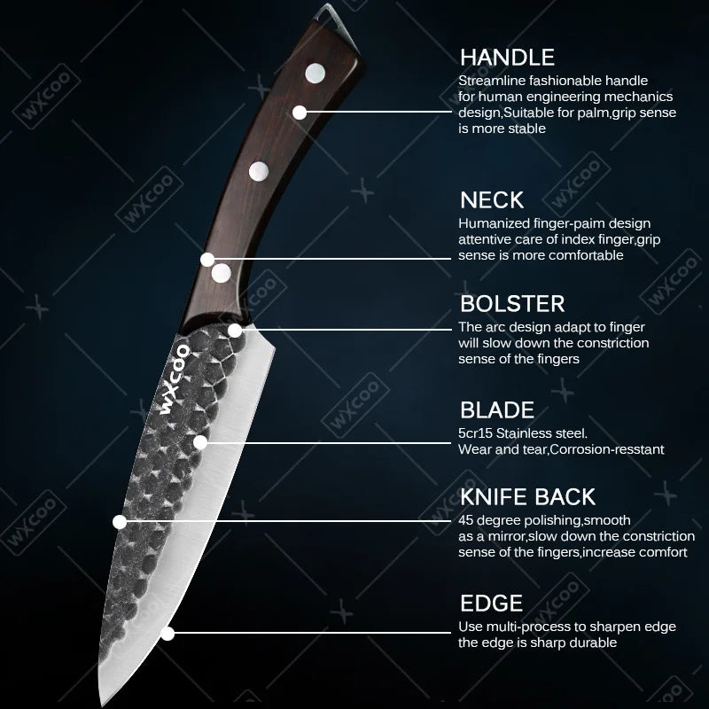 8PC Professional Kitchen Chef Knife Set Stainless Steel Cooking Cutting Tools