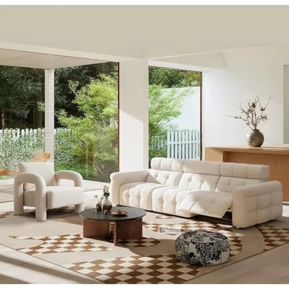 Modern Accent Chair Sherpa Fabric Upholstered Armchair for Living Room