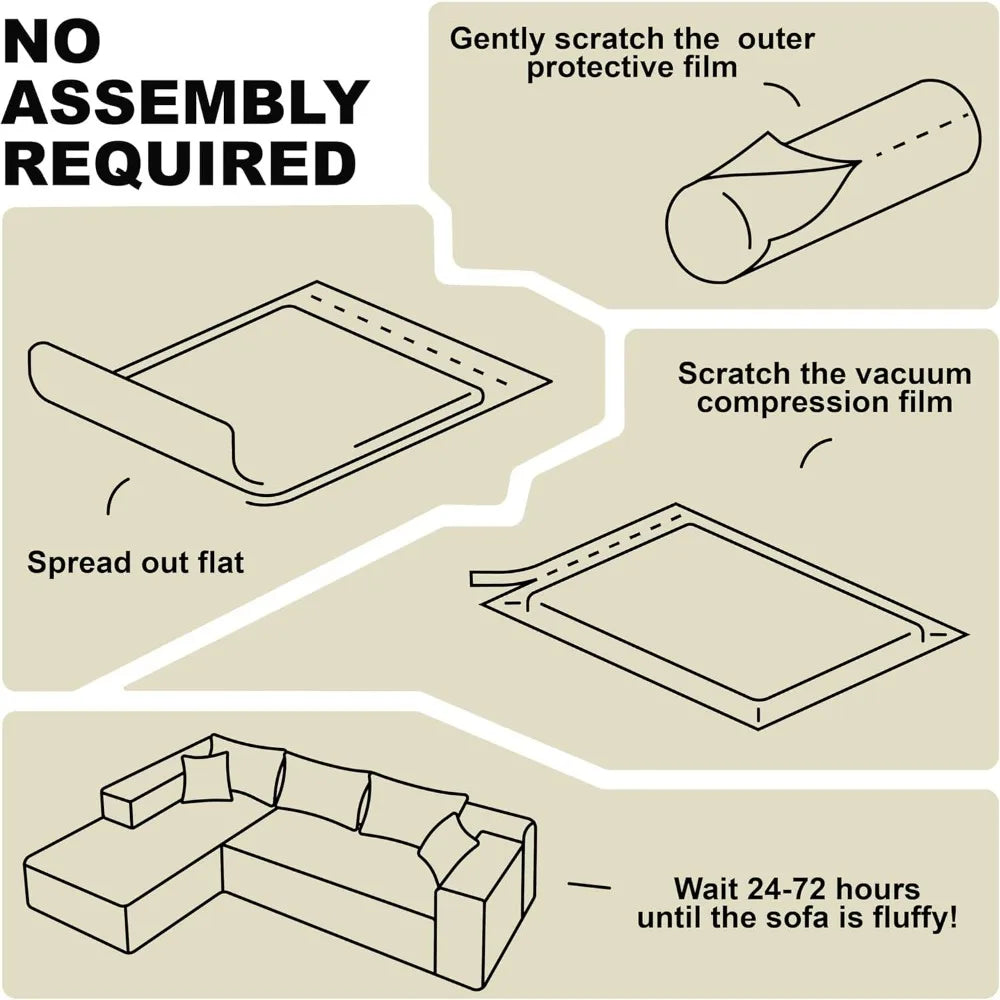 Ljustra Cloud Sectional Couch L-Shape Modern Modular Sofa