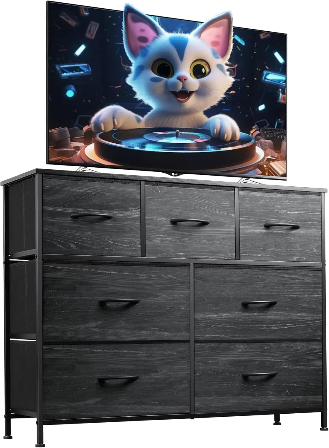 7 Drawer Dresser TV Stand Media Console Table for TVs up to 45 Inch