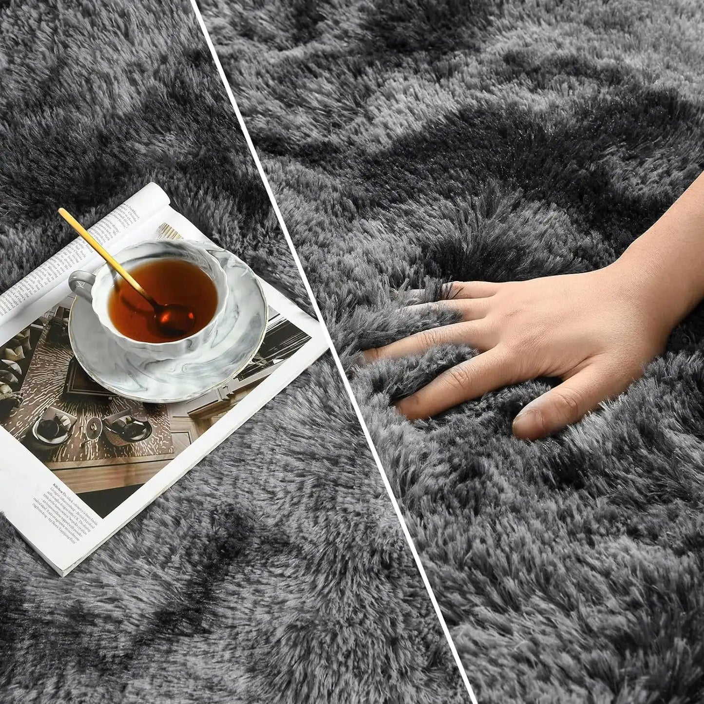 Ljustra Super Soft Plush Tie Dye Velvet Rug for Living Room Bedroom