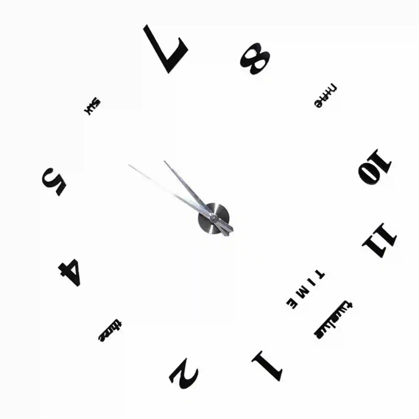 Modern DIY Large Wall Clock Kit 3D Mirror Surface Home Office Decor