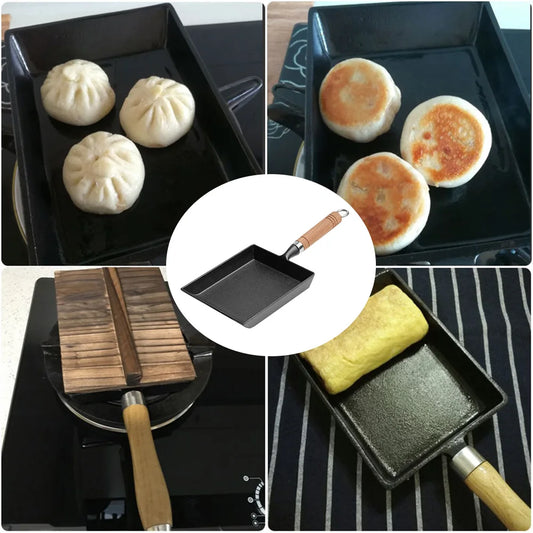 Cast Iron Non-Stick Tamagoyaki Egg Frying Pan Mini Omelette Pan