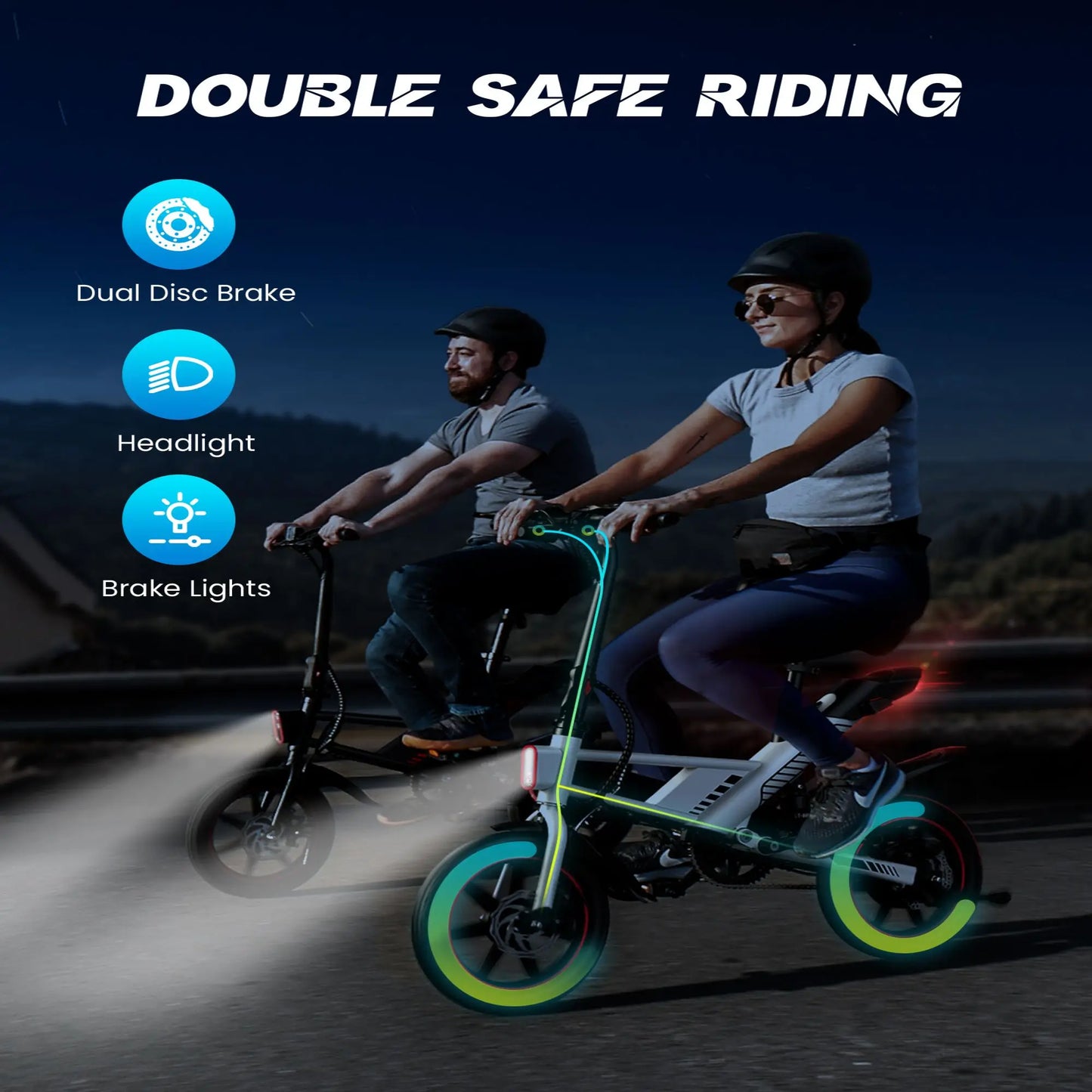 Ljustra 14" Electric Bike 450W Adults Mini Electric Bicycle 18.6MPH