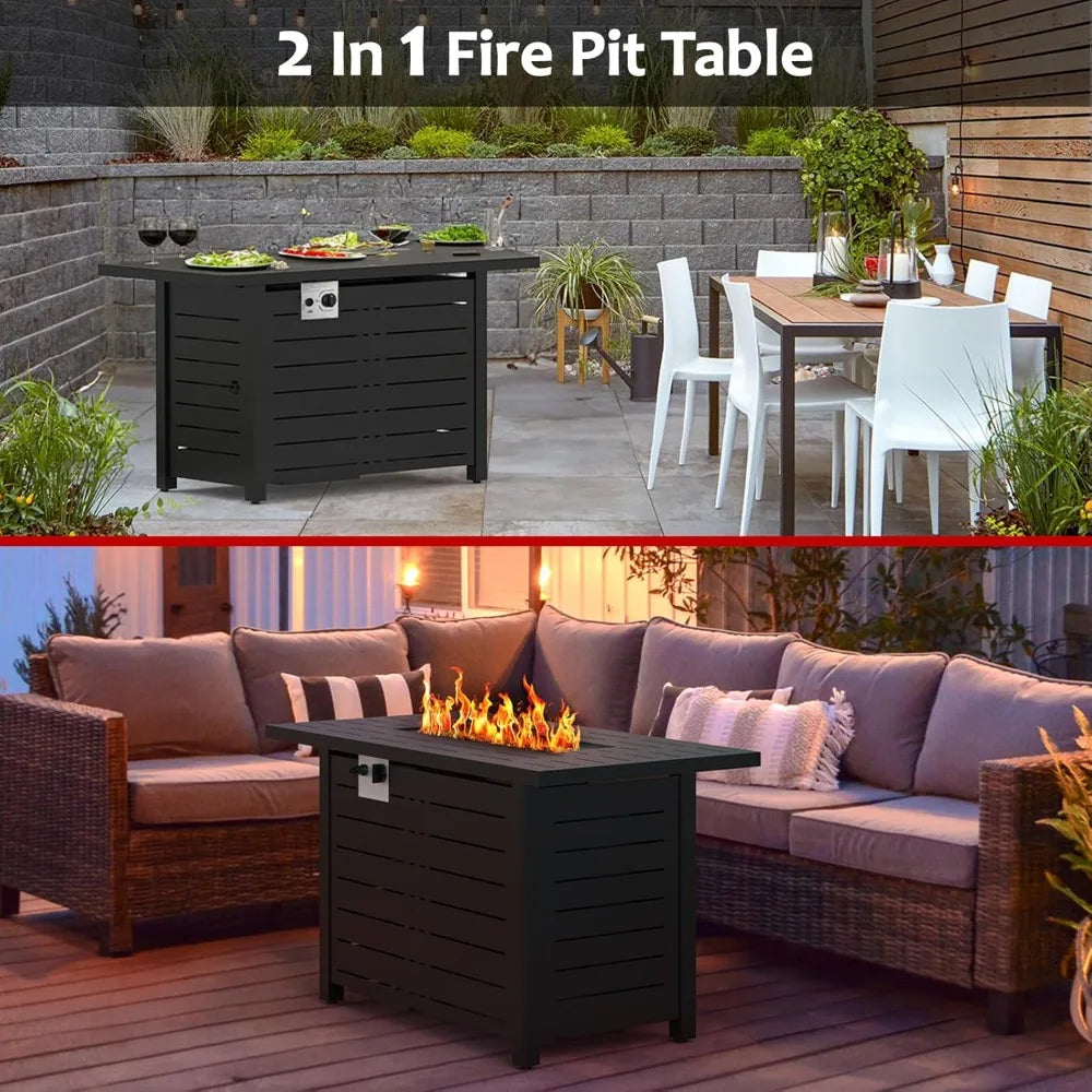 43Inch Fire Pit Table 2-in-1 Adjustable Flame Smokeless CSA Certified