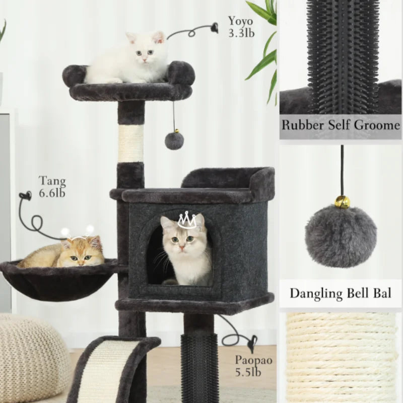 Ljustra Cat Climbing Frame Multi-Level Cat Tower with Scratching Post