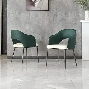 Modern Dining Chairs Set of 2 Upholstered Leisure Chairs Wood Legs